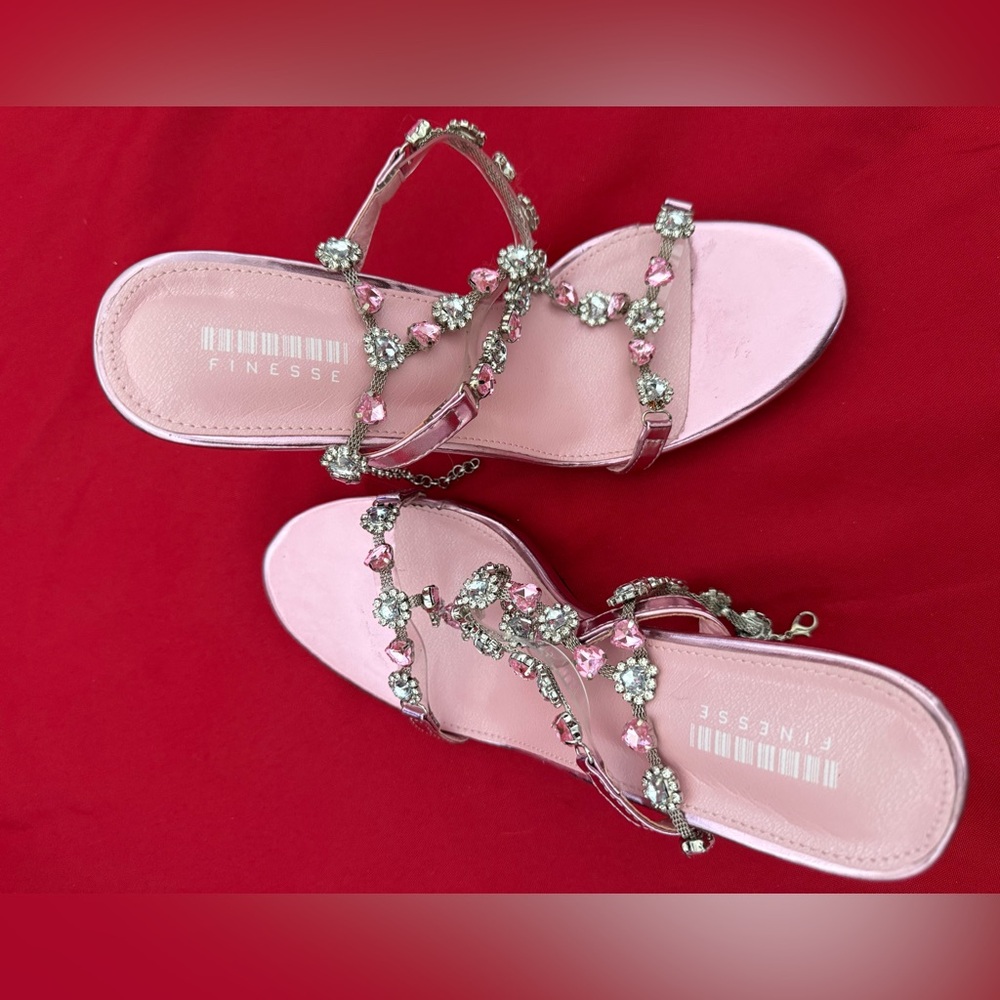 Finesse Pink Embellished Women's Sandals